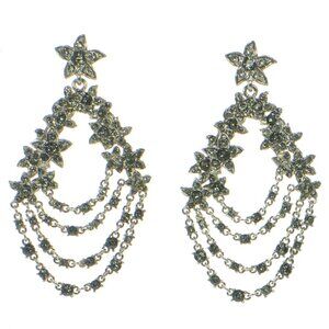 Vintage Oscar De La Renta Crystal Chandelier Earrings